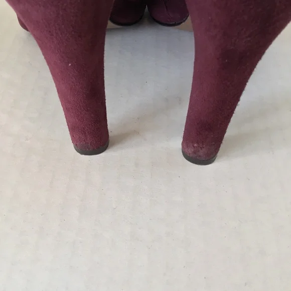 NINE WEST FRETABL BURGUNDY HEELS LACE UP ZIPPER SIZE 8.5 - Picture 14 of 15